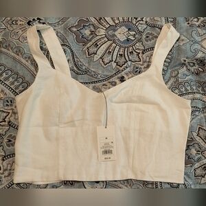 White Sleeveless Crop Top